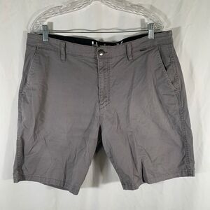 Hurley Chino Shorts Men's 38 Grey Cotton Blend Pockets 9" Inseam Button